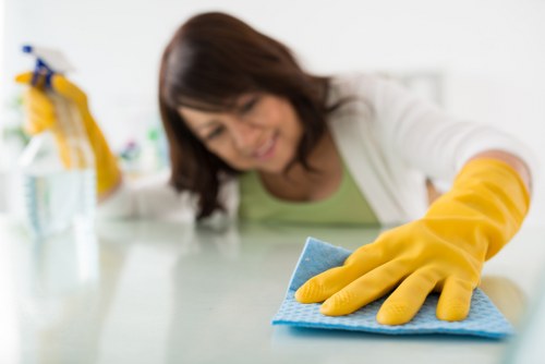 Experienced cleaners maintaining a neat Stockwell workspace