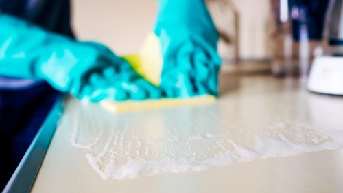 Cleaning equipment used on hard flooring in a Stockwell property